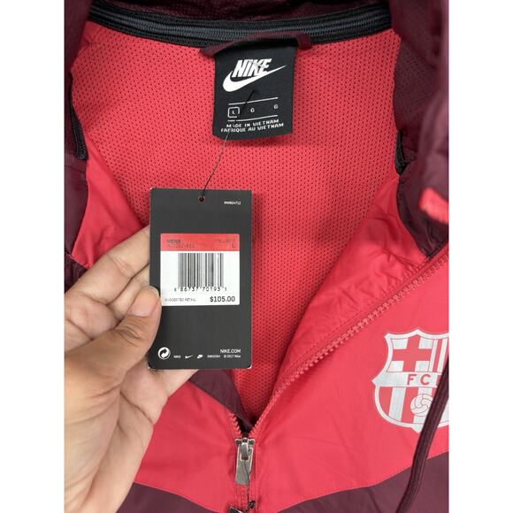 NIKE FC Barcelona Windrunner Jacket Deep Maroon AJ3292-669 Men’s Large New - Picture 3 of 7